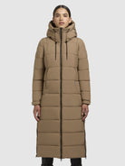 khujo-coat-deria3-light-brown-knielanger-slim-fit-steppmantel-damen image 4