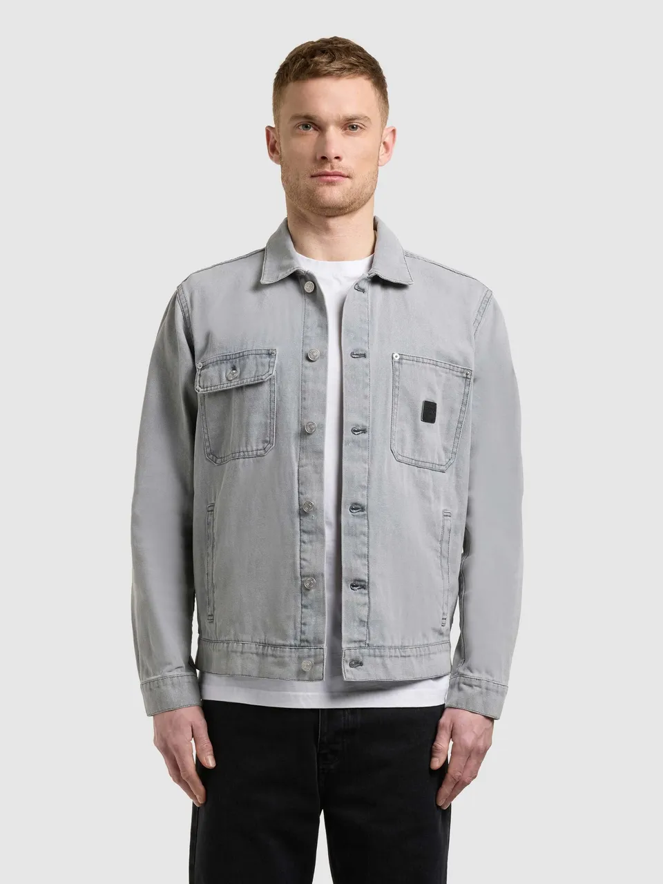 khujo-jacke-ronny-light-grey-baumwolljacke-workwear image 1