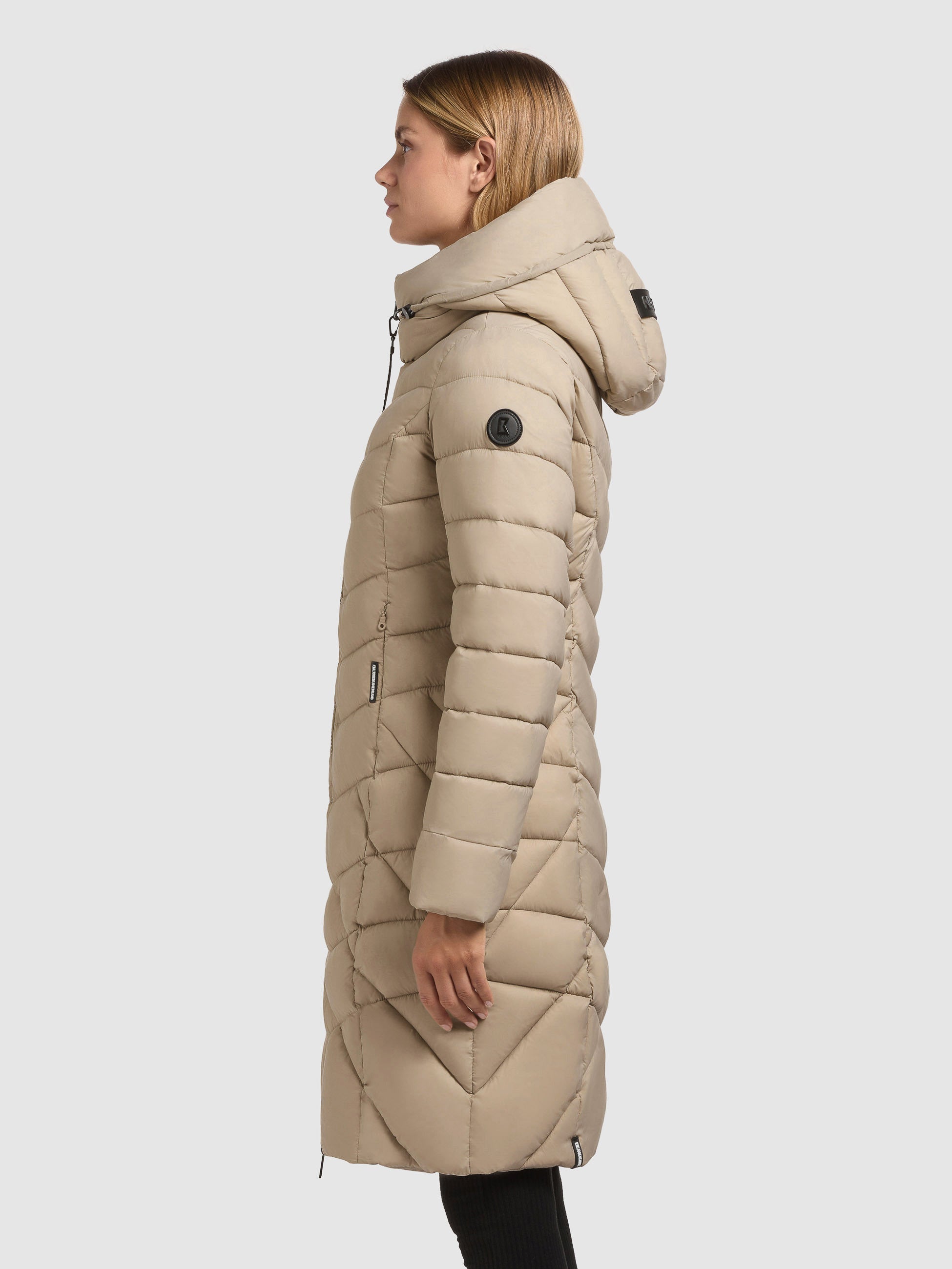khujo-mantel-odana3-beige-knielanger-damen-steppmantel-mit-kapuze image 5