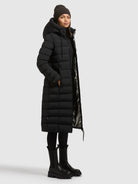 khujo-mantel-simmie2-black-damen-steppmantel-knielang image 6