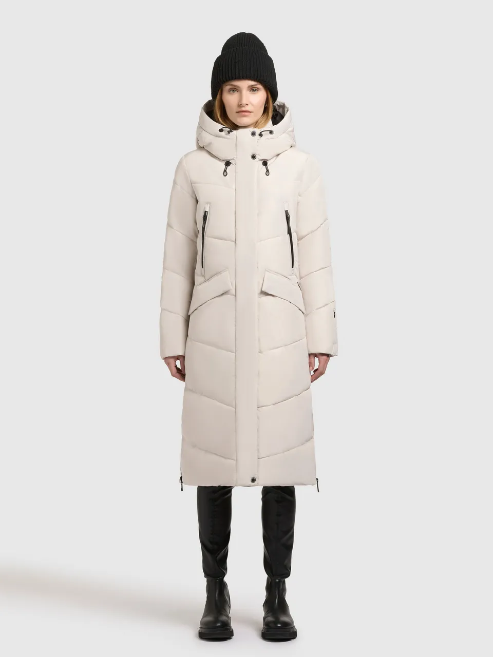 khujo-coat-every-cream-white-damen-steppmantel-knielang image 1