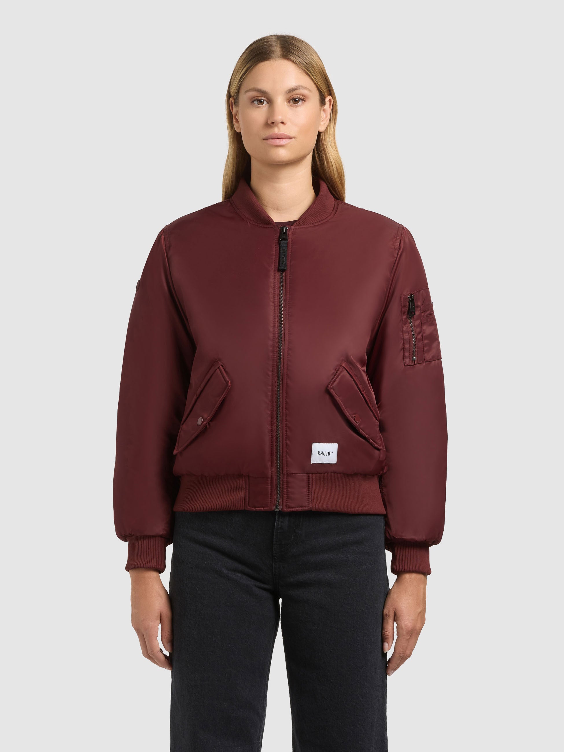 khujo-jacke-kasia-burgundy-red-bomberjacke-blouson-damen image 4