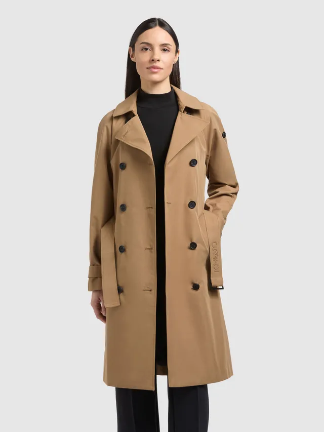 khujo-rula2-damen-mantel-mustard-trenchcoat-kurzmantel-mit-g-rtel image 1