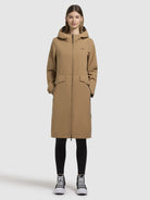 khujo-femke-damen-mantel-sand-regenmantel-slim-fit-mit-kapuze image 2