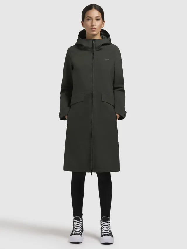 khujo-mantel-femke-damen-regenmantel-dunkelgr-n-slim-fit image 1