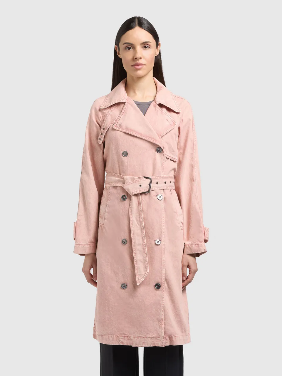 khujo-mantel-enza-blush-pink-damen-jeans-trench-aus-denim image 1