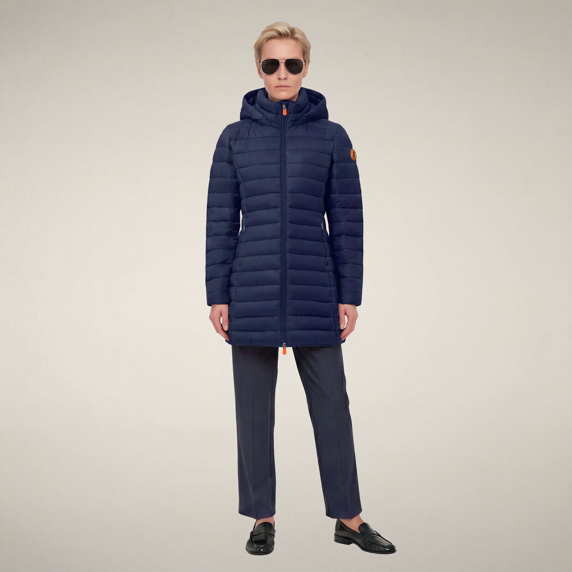 save-the-duck-carol-damen-daunenmantel-lang-blau-navy image 1