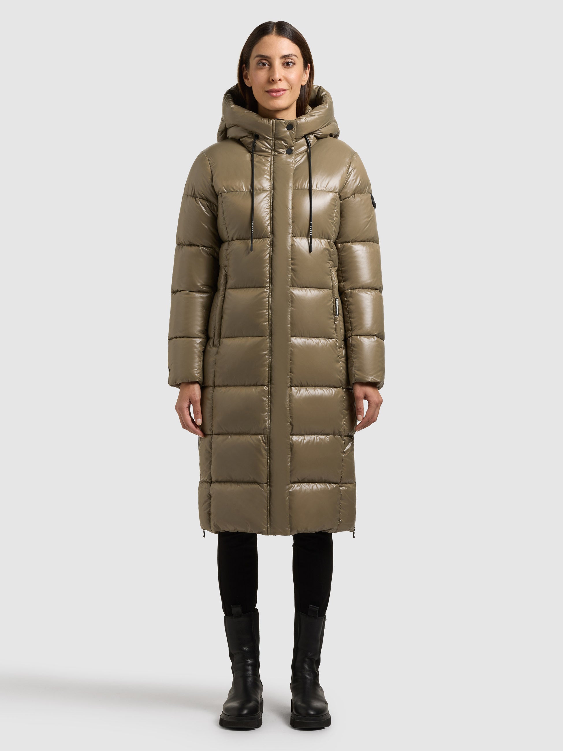 khujo-mantel-willa-cane-brown-damen-winter-steppmantel-knielang-mit-kapuze image 1