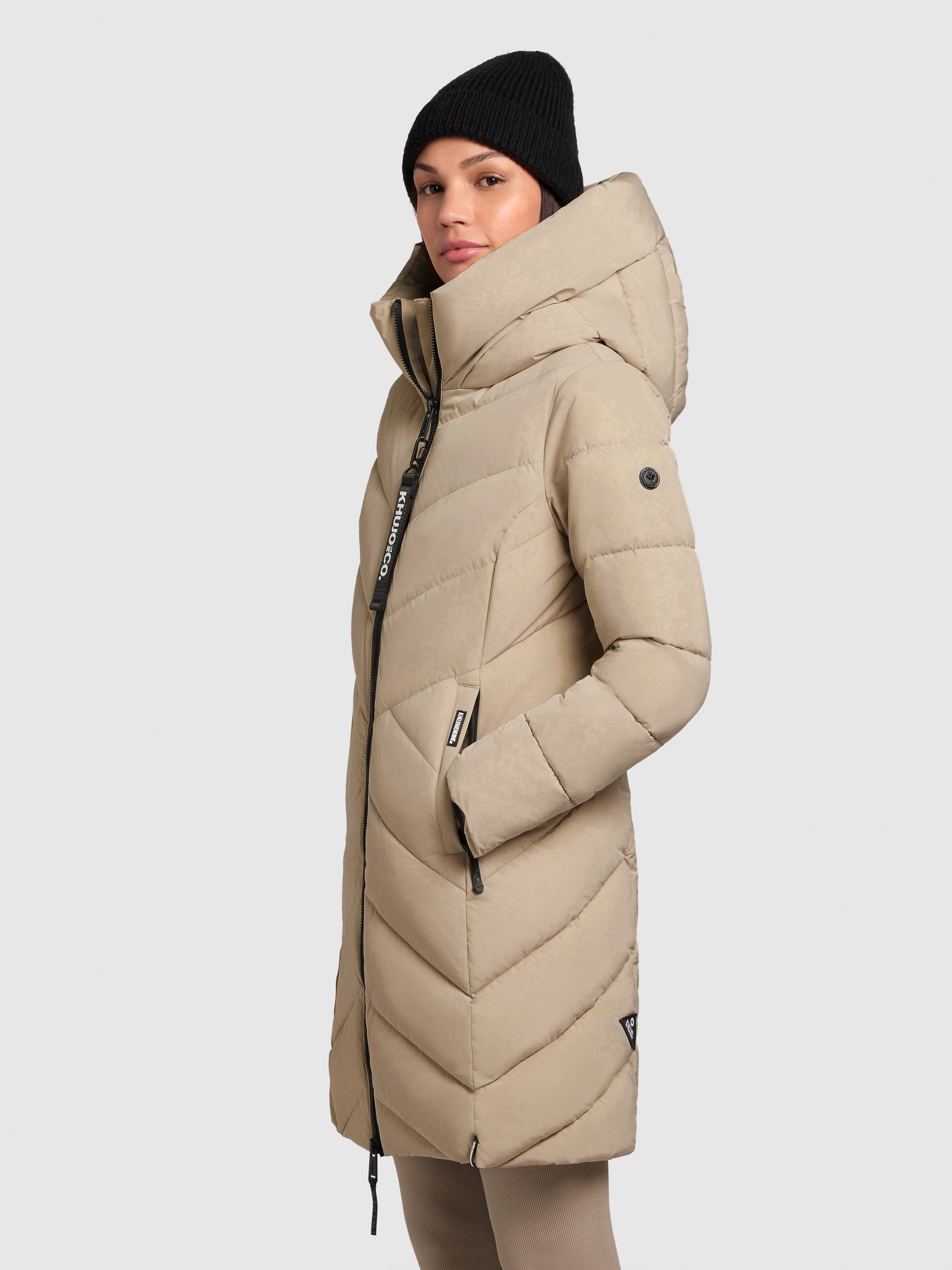 khujo-mantel-darka2-beige-damen-steppmantel-regular-fit-mit-kapuze image 5
