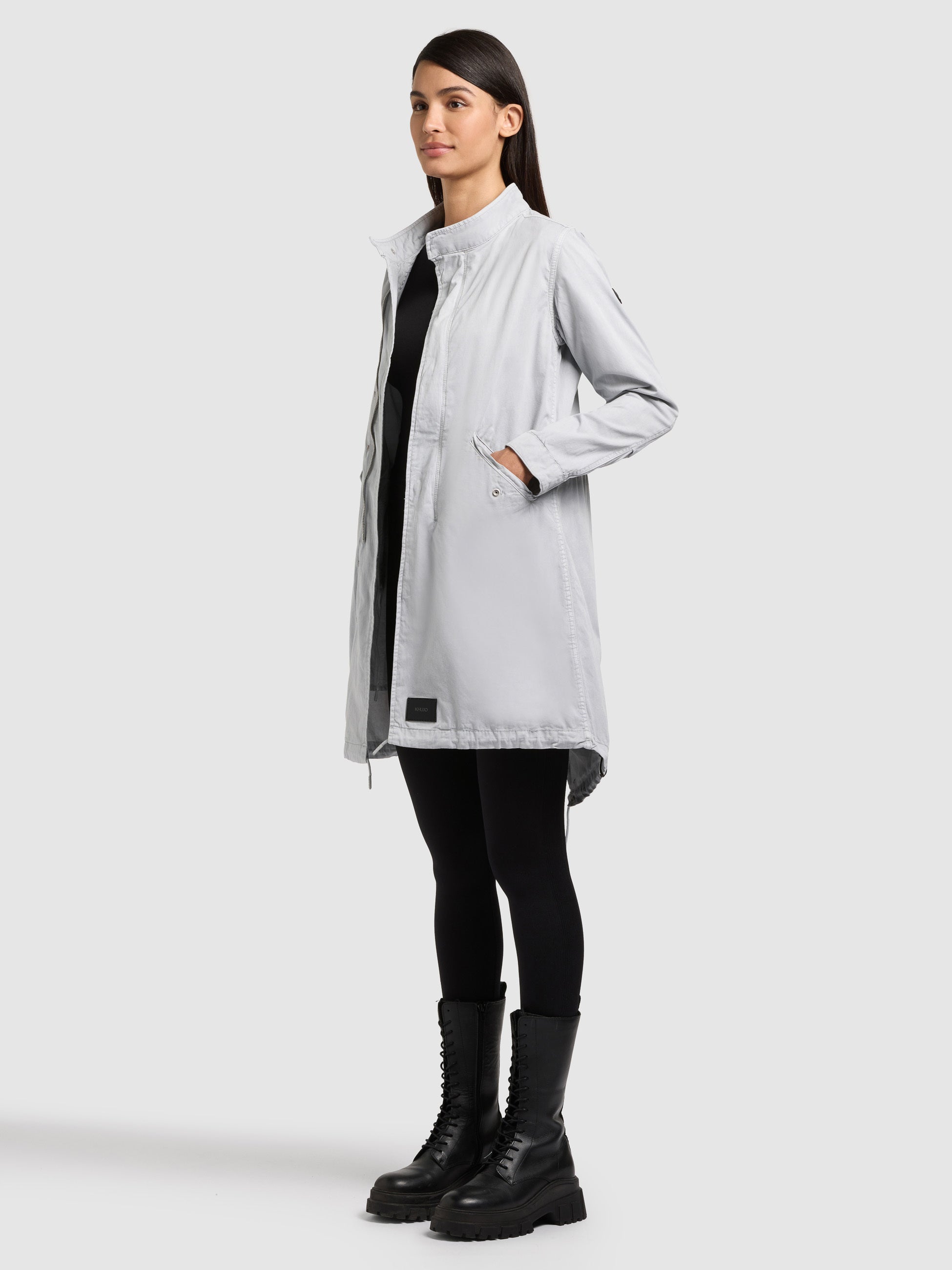 khujo-mantel-theres-light-grey-damen-parka-regular-fit-baumwoll-twill image 2