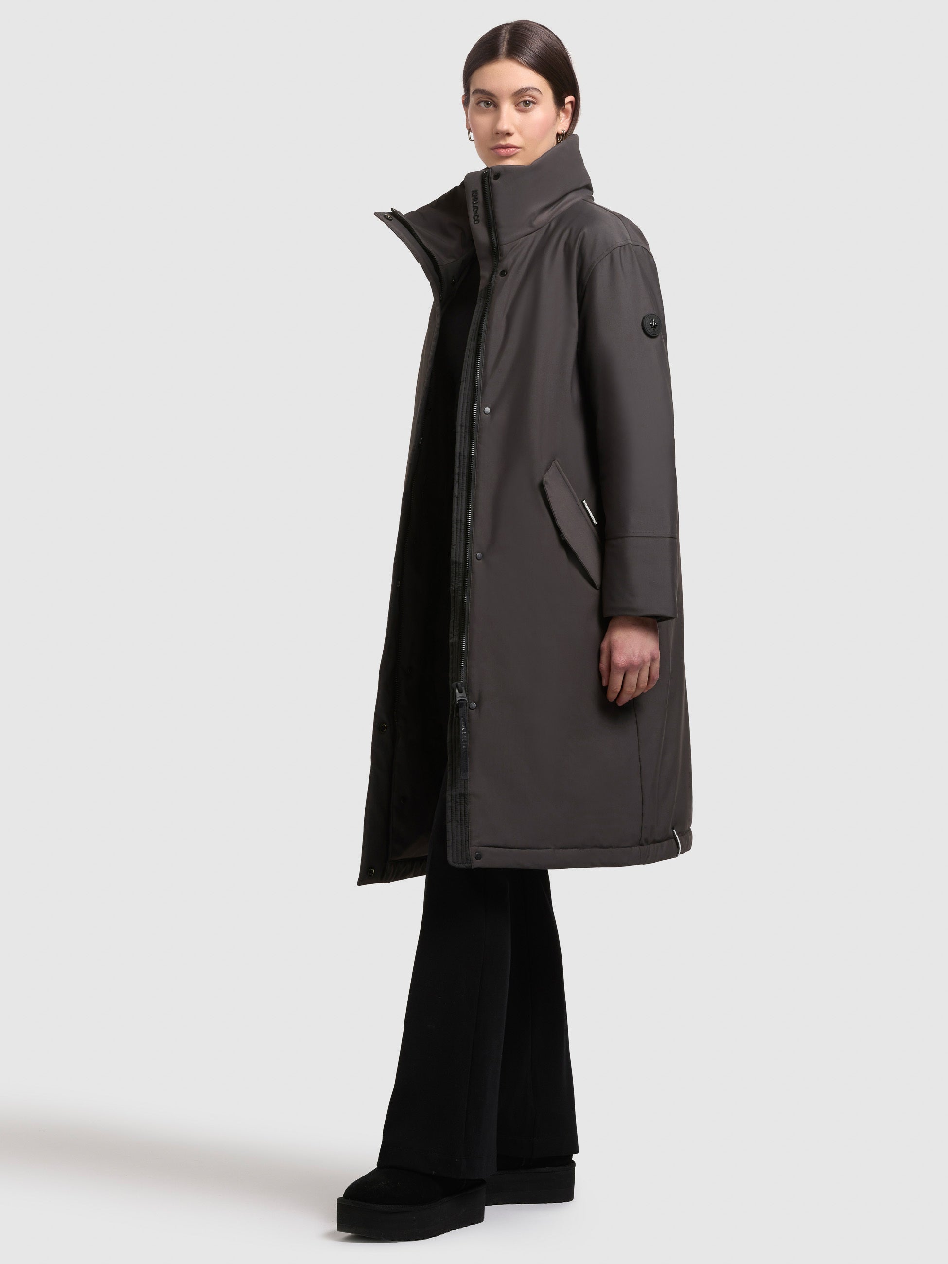 khujo-mantel-collie-winter-grey-knielanger-damen-steppmantel image 2