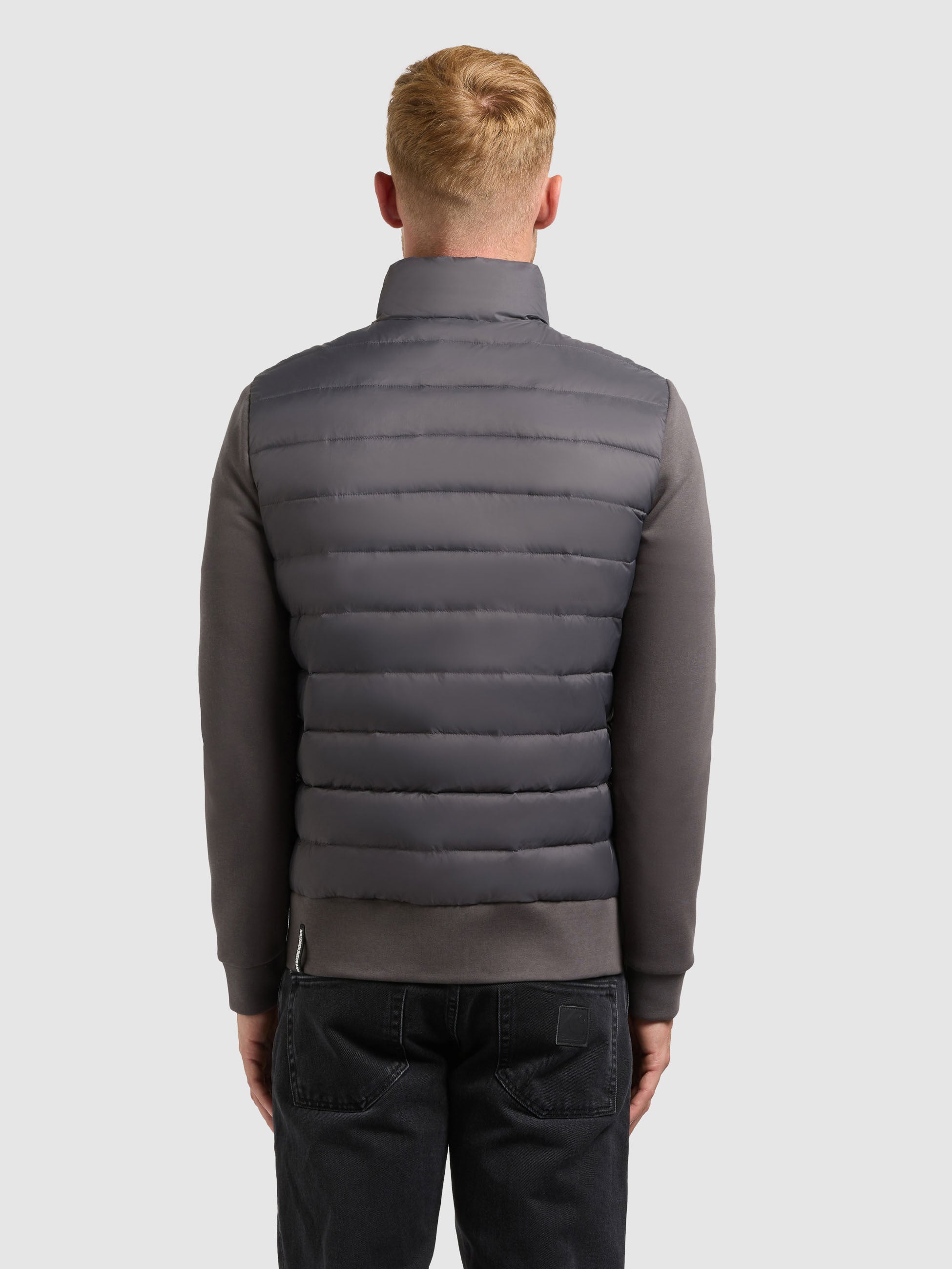 khujo-jacke-walnut-slate-grey-kurze-steppjacke-im-materialmix image 3