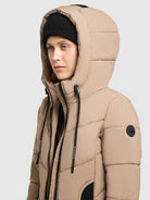 khujo-coat-aribay4-light-damen-steppjacke-light-cookie-beige-lang-mit-strick image 7