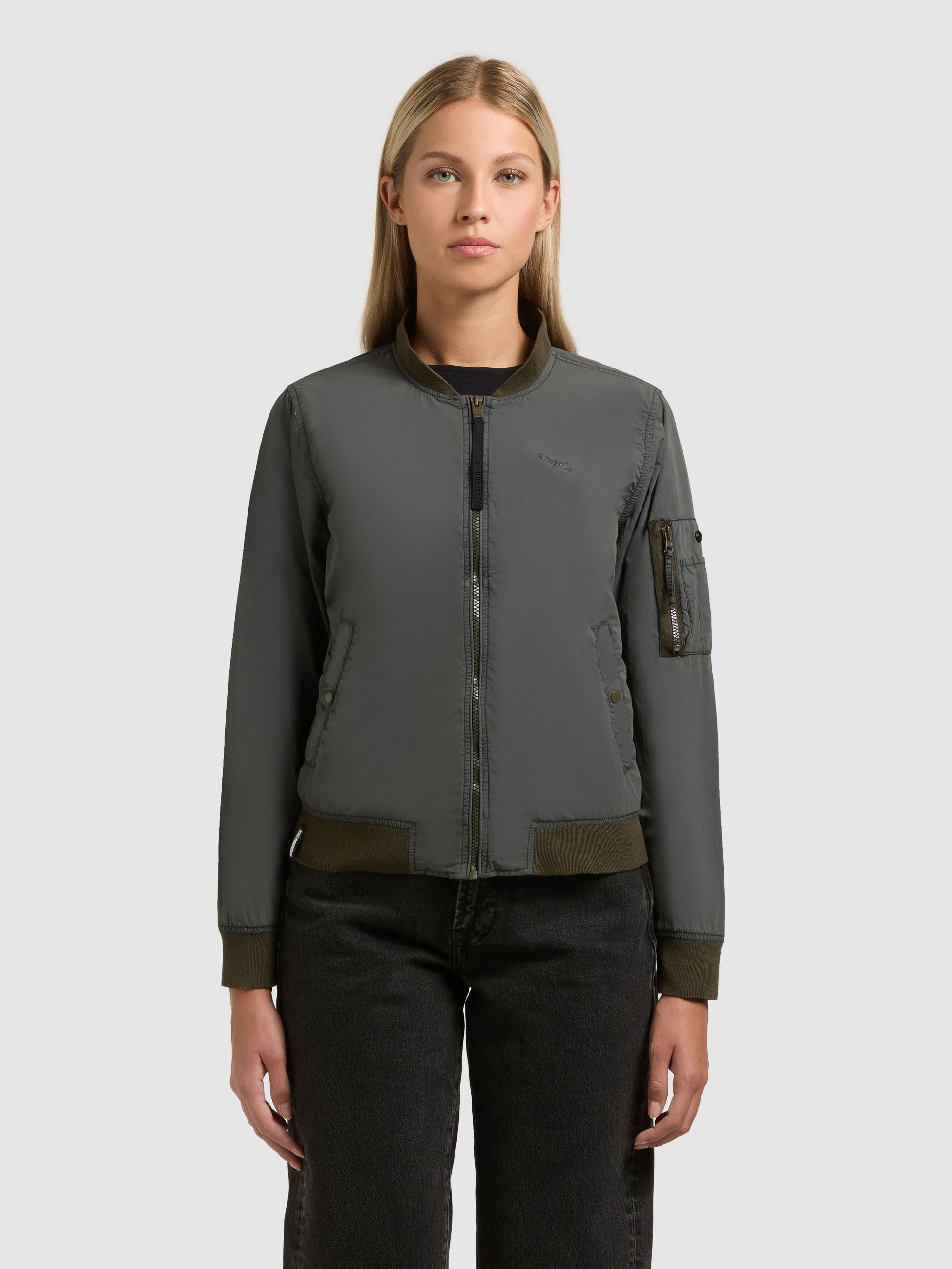 khujo-jacke-denz-bomberjacke-hazy-teal-green-damen image 4
