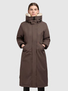 khujo-coat-agneta-taupe-dark-knielanger-wintermantel-mit-teddy-kapuze image 4