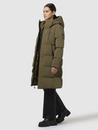 khujo-mantel-loni-khaki-wattierter-damen-steppmantel-knielang image 6