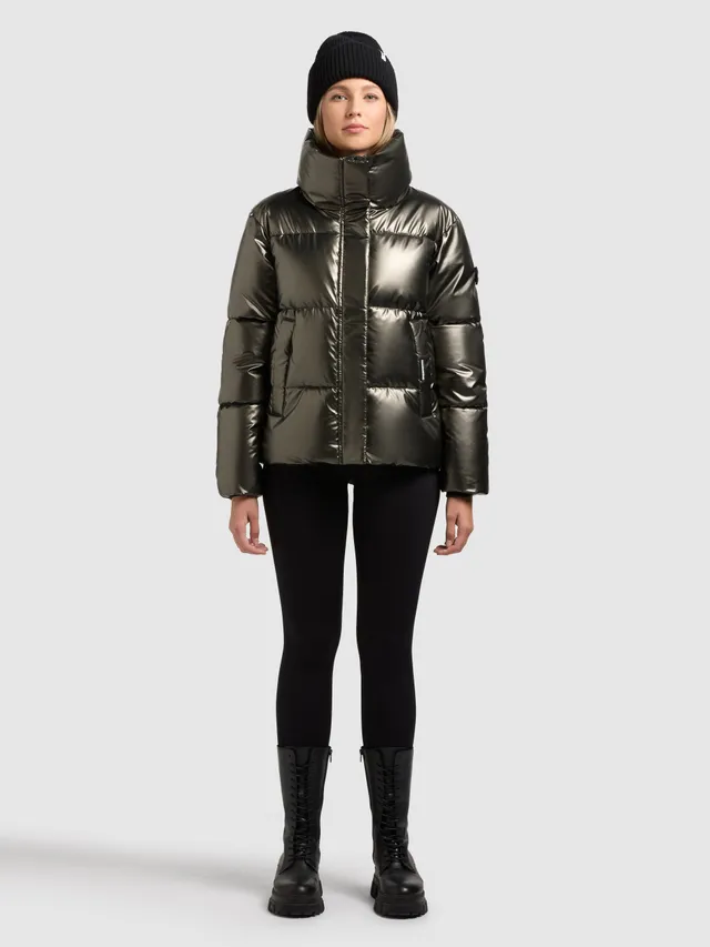 khujo-rinja2-shiny-damen-winterjacke-mud-brown image 1