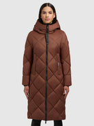 khujo-coat-salia-damen-steppmantel-braun-wadenlang-wattiert image 4