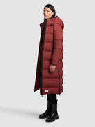 khujo-coat-larea3-damen-wintermantel-dark-red-wadenlang image 2