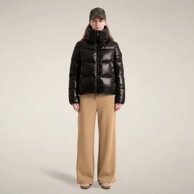 save-the-duck-isla-damen-pufferjacke-mit-stehkragen-schwarz-laqu image 1