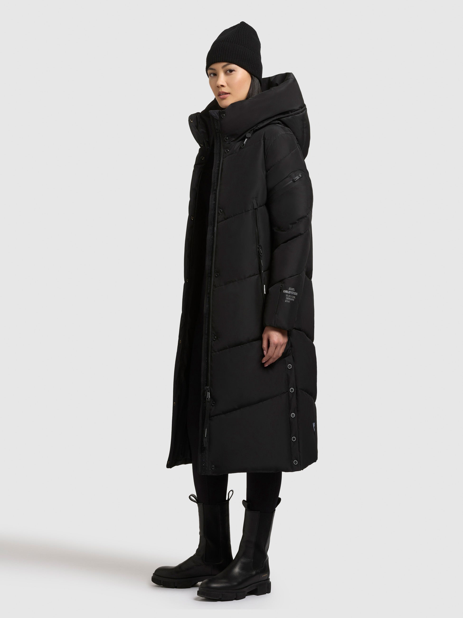 khujo-mantel-pulset-matt-black-damen-steppmantel image 2