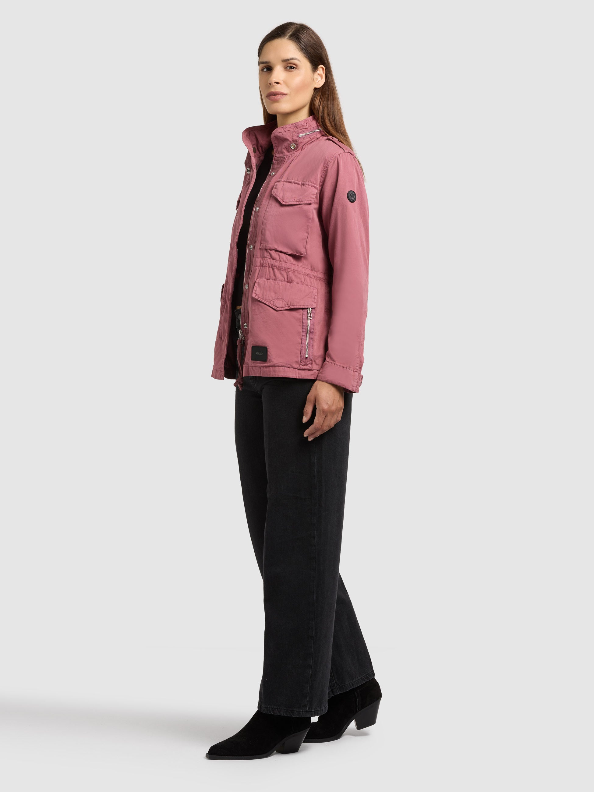 khujo-jacke-nori-fuchsia-fieldjacke-damen-aus-baumwolltwill image 2