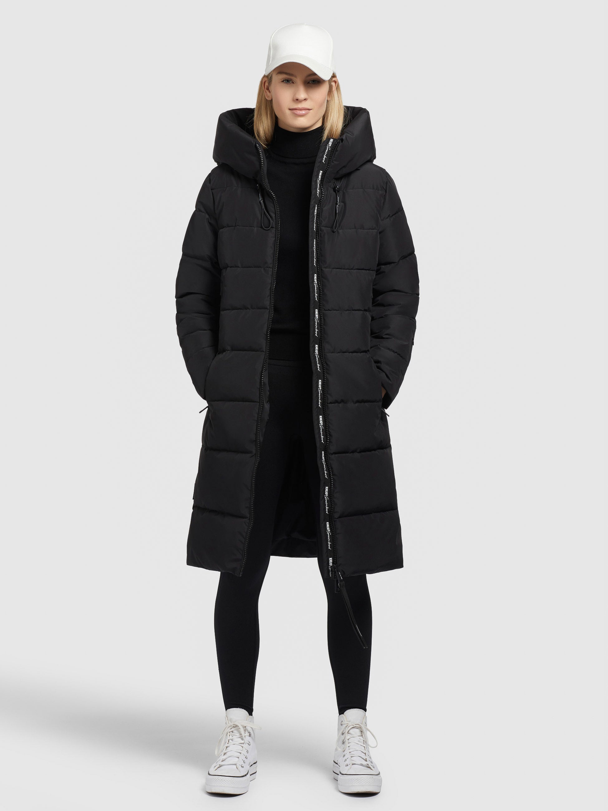 khujo-mantel-jilias4-schwarz-lange-gef-tterte-damen-winterjacke-mit-kapuze image 6