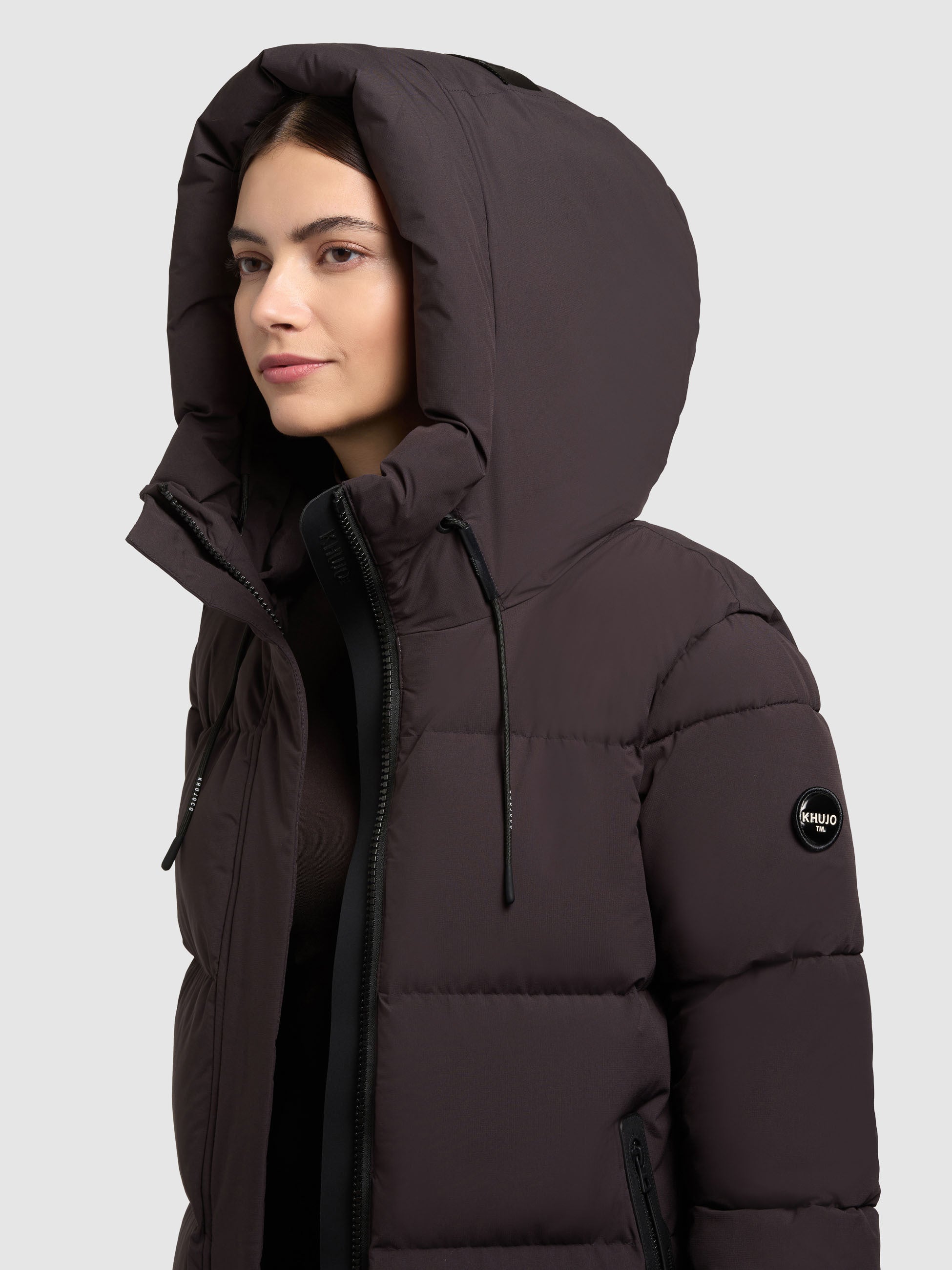 khujo-drown-matt-damen-steppjacke-moody-plum-loose-fit image 7