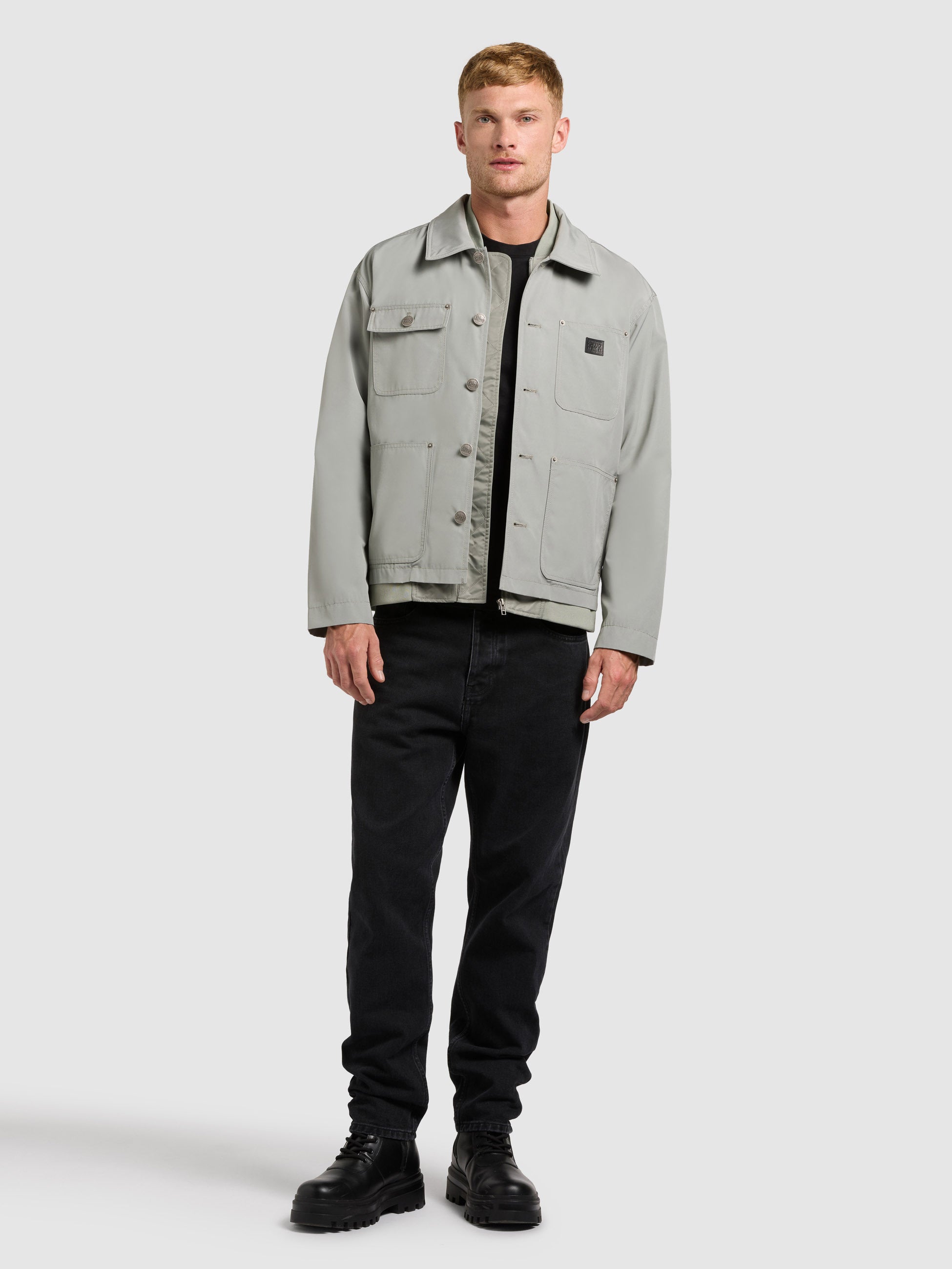 khujo-jacke-raise-cloud-green-herren-fieldjacke-regular-fit-mit-cargo-taschen image 2