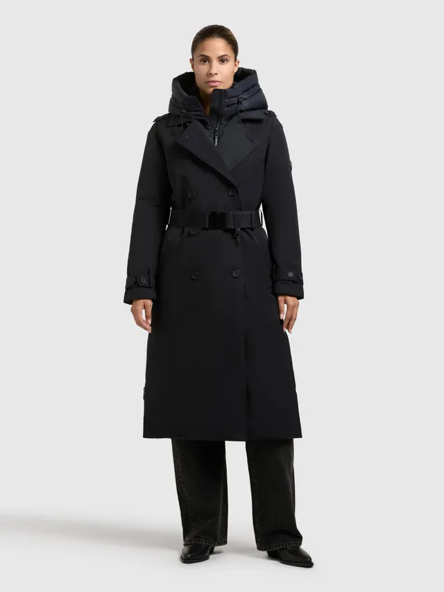 khujo-elena2-port-blue-trenchcoat-damen-knielang-wintermantel image 1