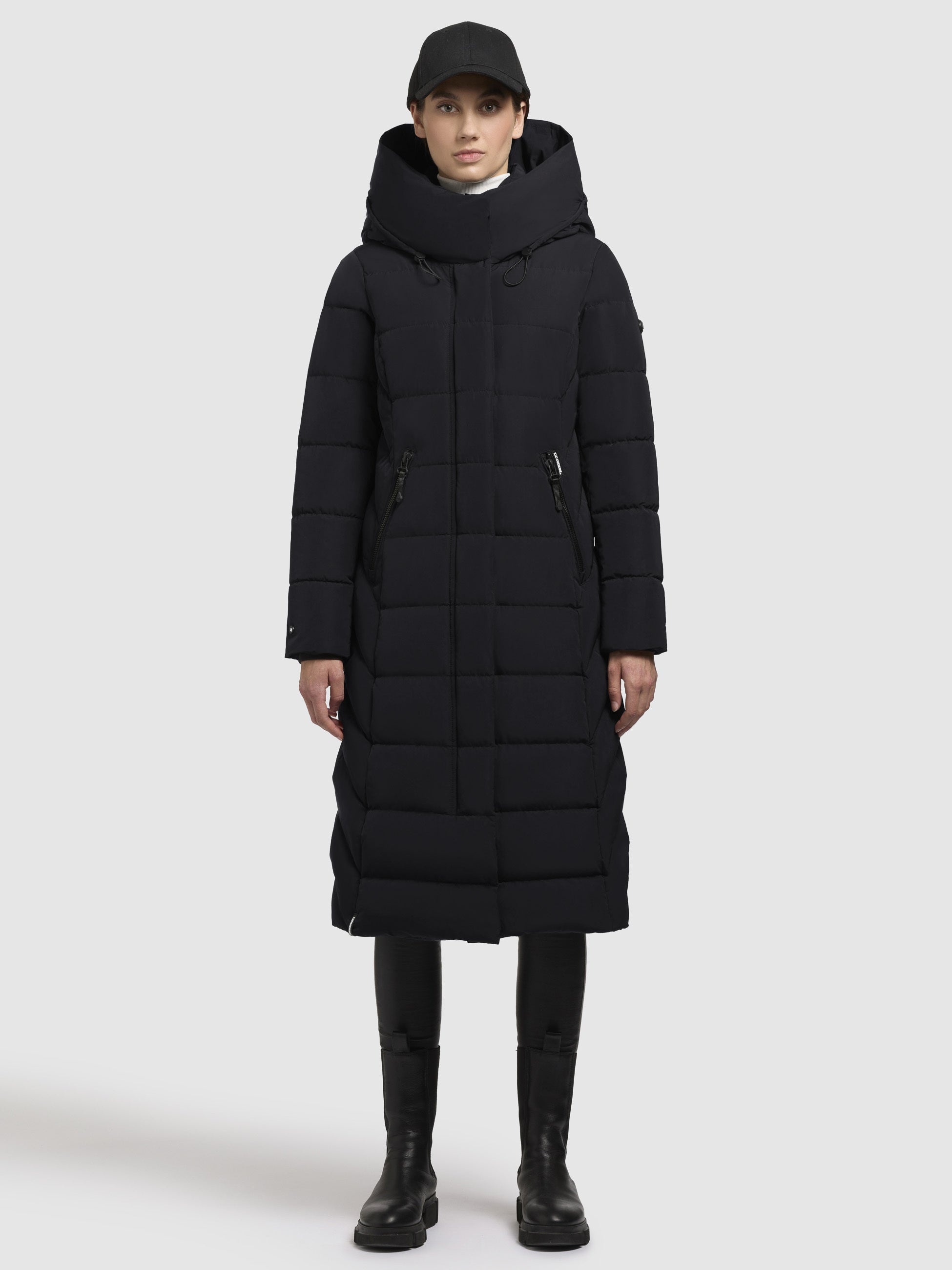 khujo-mantel-sensy-schwarz-wadenlanger-damen-steppmantel-regular-fit image 1