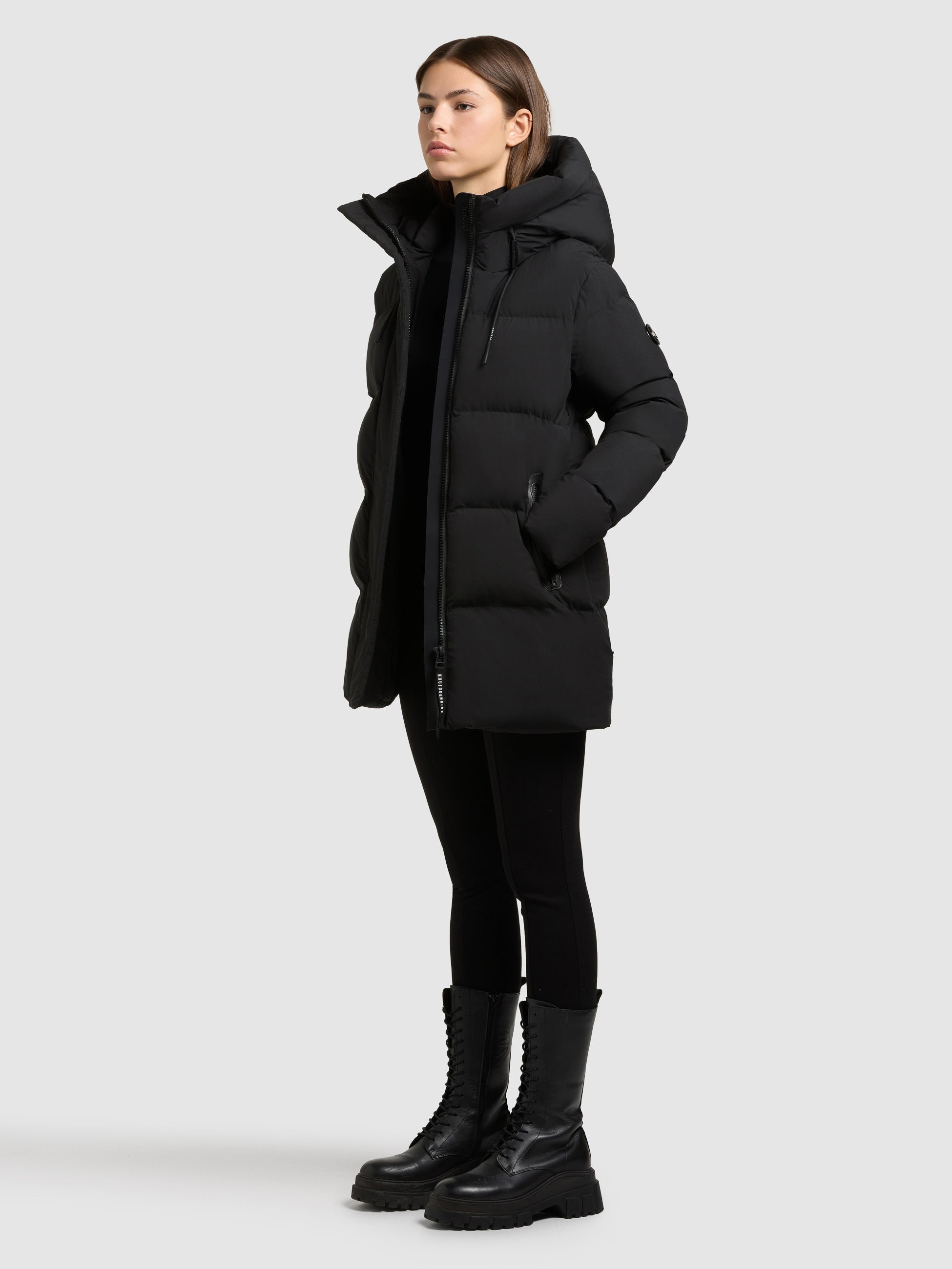 khujo-drown-matt-steppjacke-winterjacke-f-r-damen-schwarz image 2