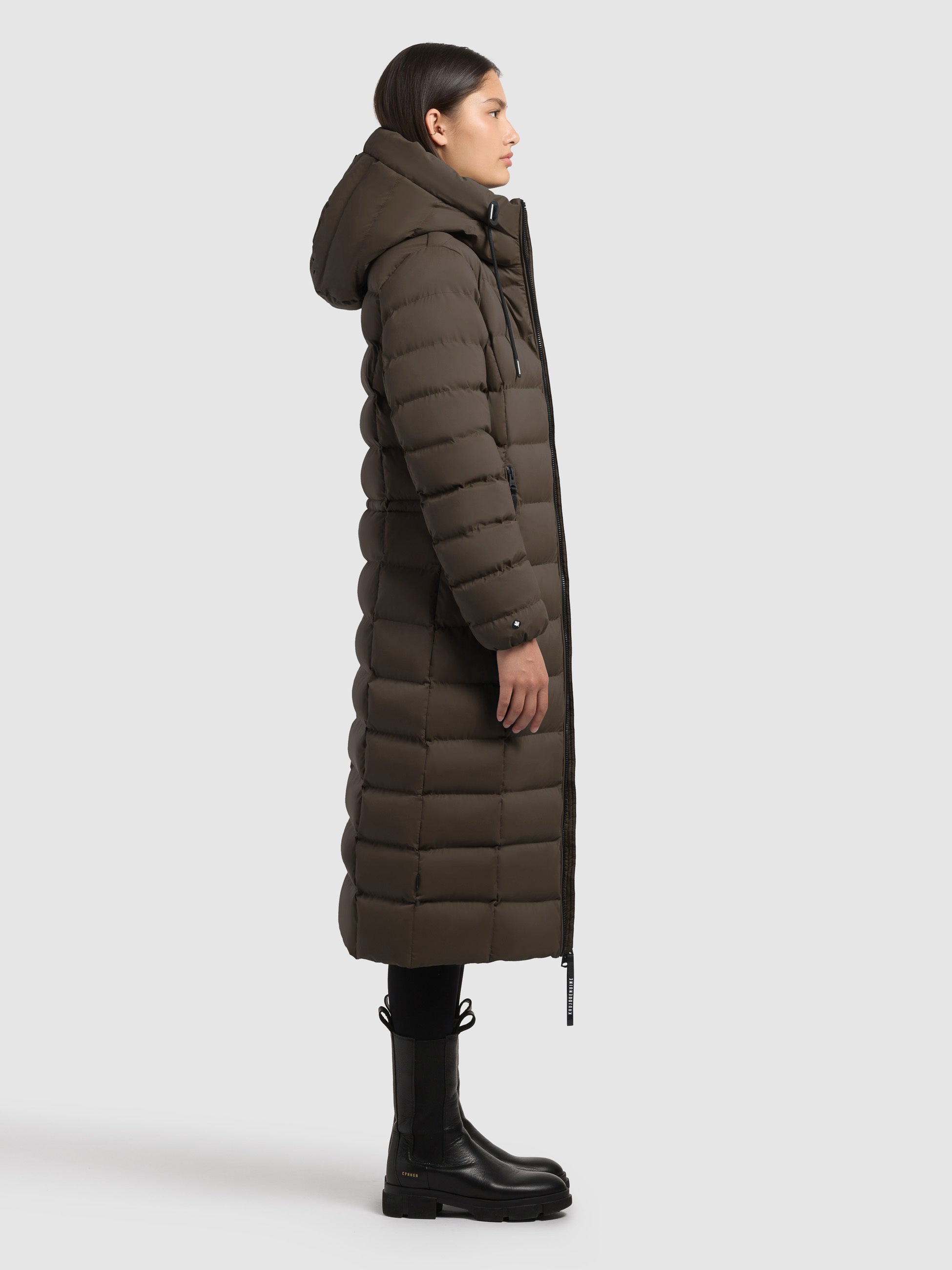 khujo-mantel-simmie2-dull-green-damen-steppmantel-knielang-slim-fit image 6