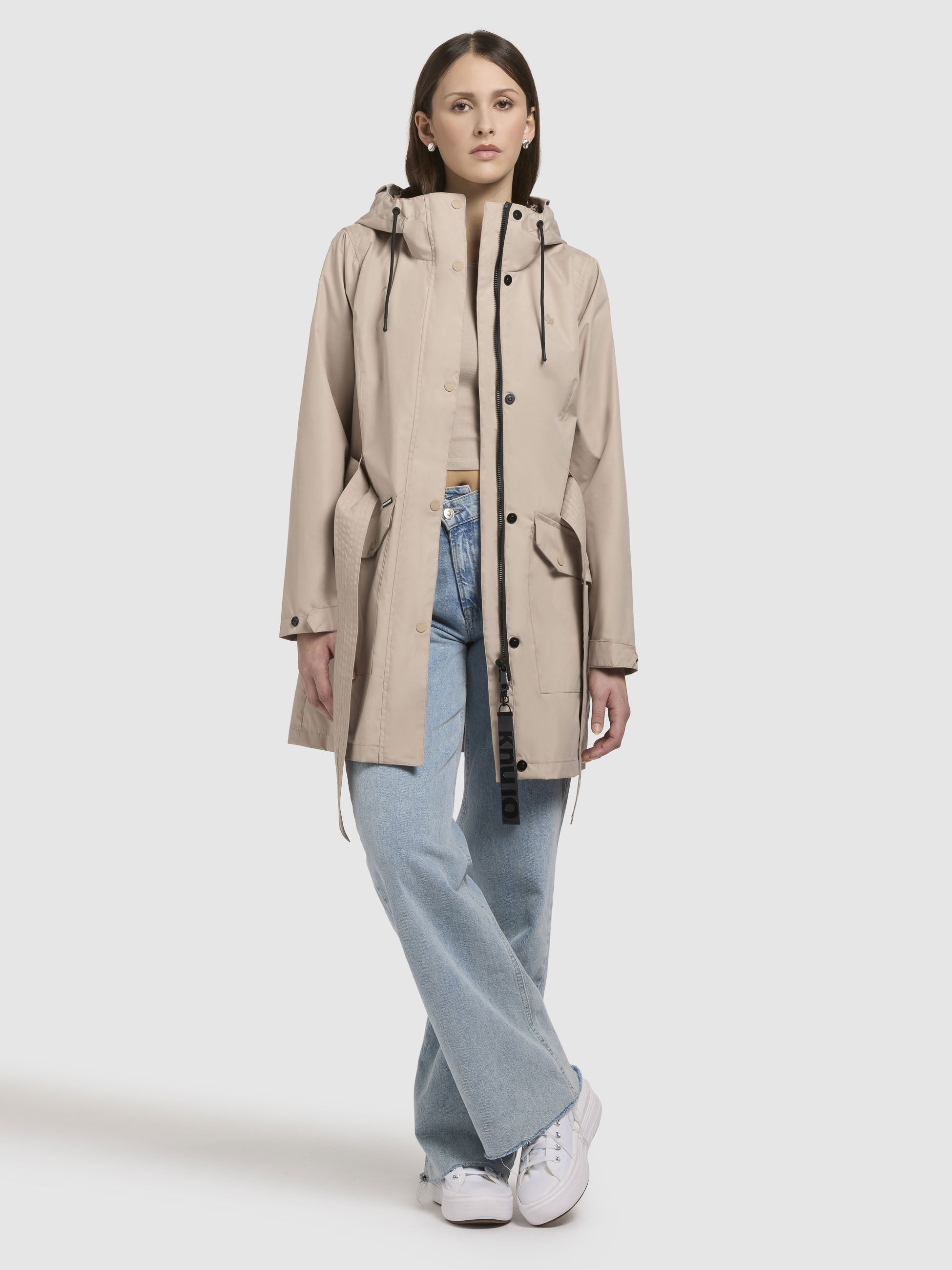 khujo-jacke-mosti-beige-damen-sommerparka-trenchcoat-mit-g-rtel-2 image 2