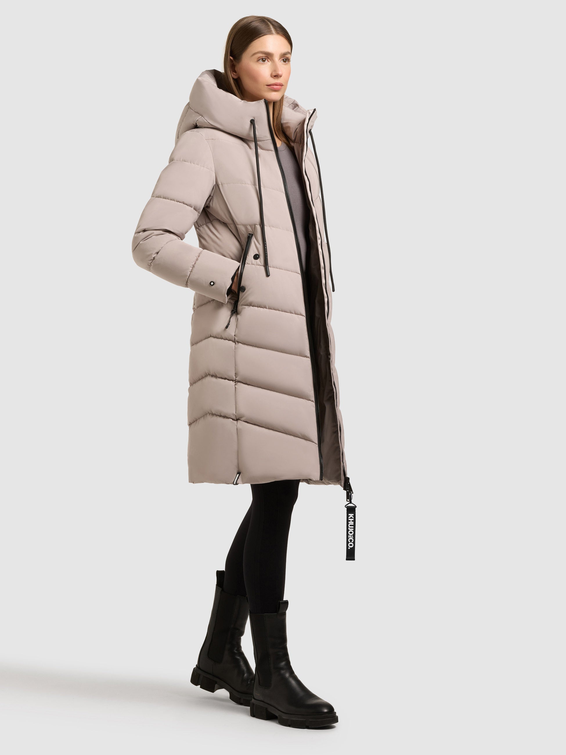 khujo-mantel-mikia3-dusty-beige-knielanger-damen-steppmantel-mit-kapuze image 6