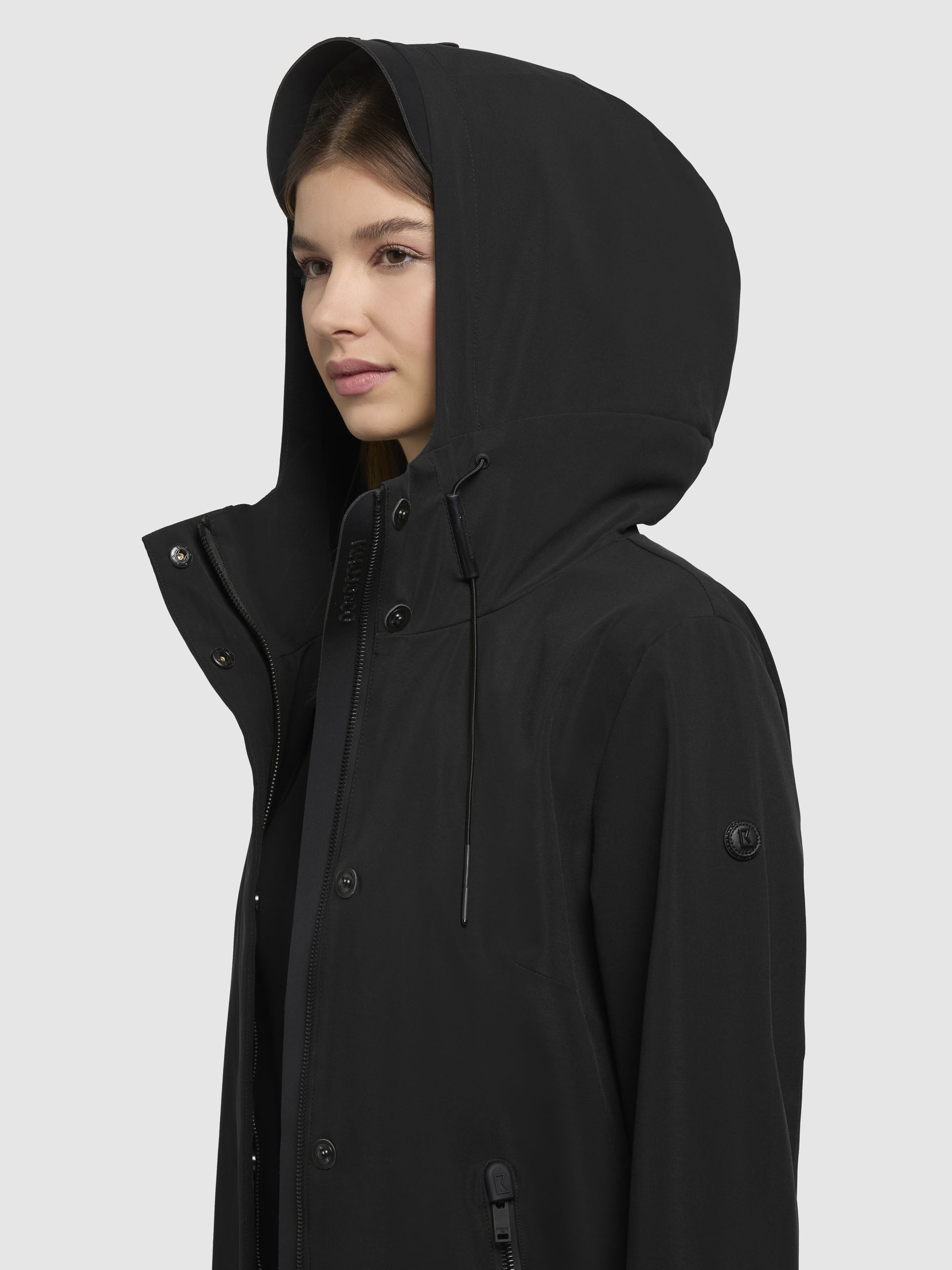 khujo-jacke-izaf3-schwarz-damen-regenjacke-wasserabweisend-mit-kapuze image 7