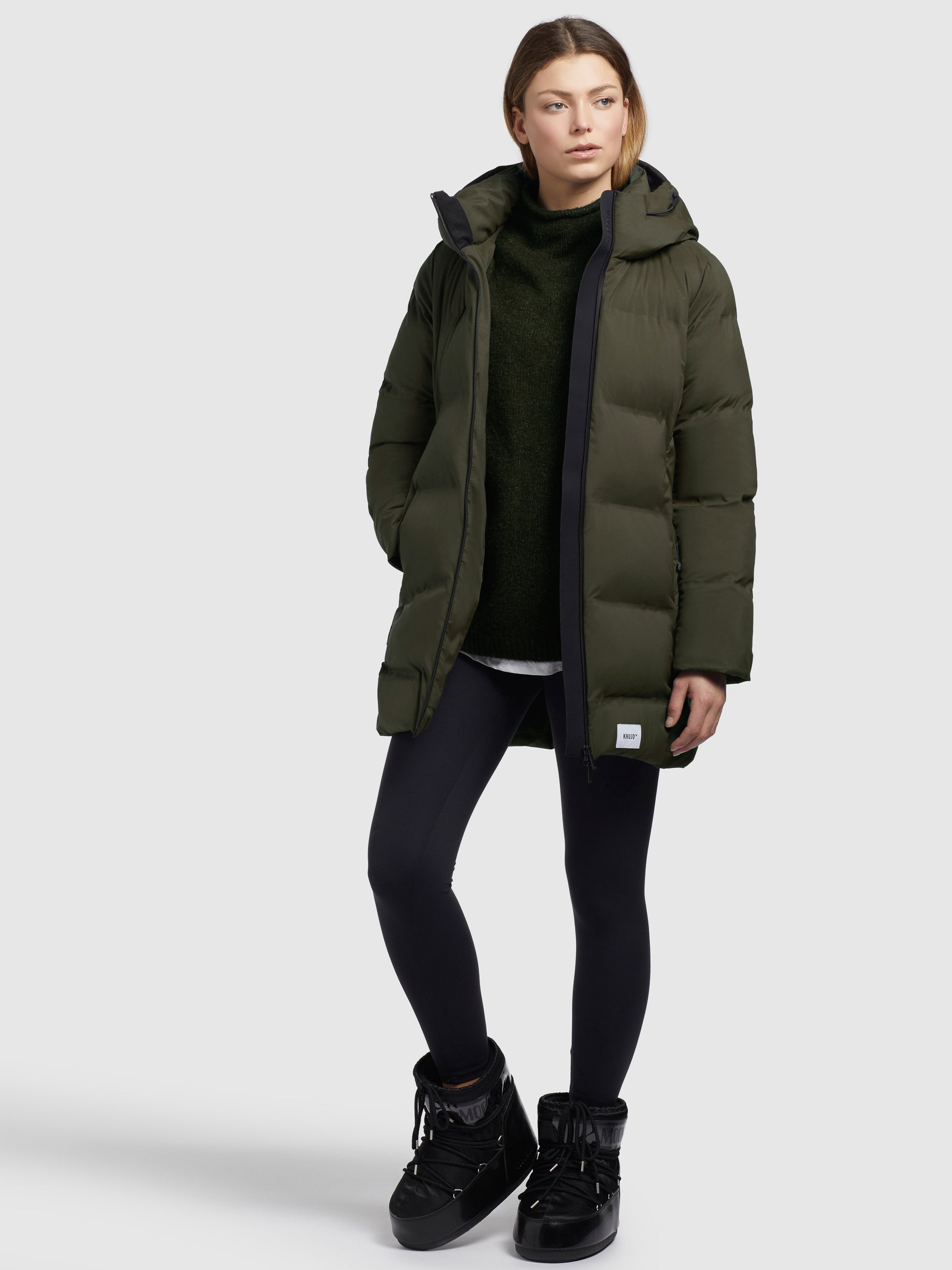 khujo-jacke-tanare2-damen-steppjacke-khaki-regular-fit image 2