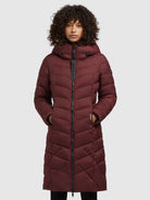 khujo-coat-odana2-wine-red-steppmantel-knielang-wattiert-damen image 4