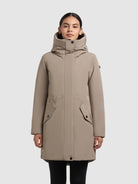 khujo-mantel-diance-greige-wattierter-kurzmantel-slim-fit image 4