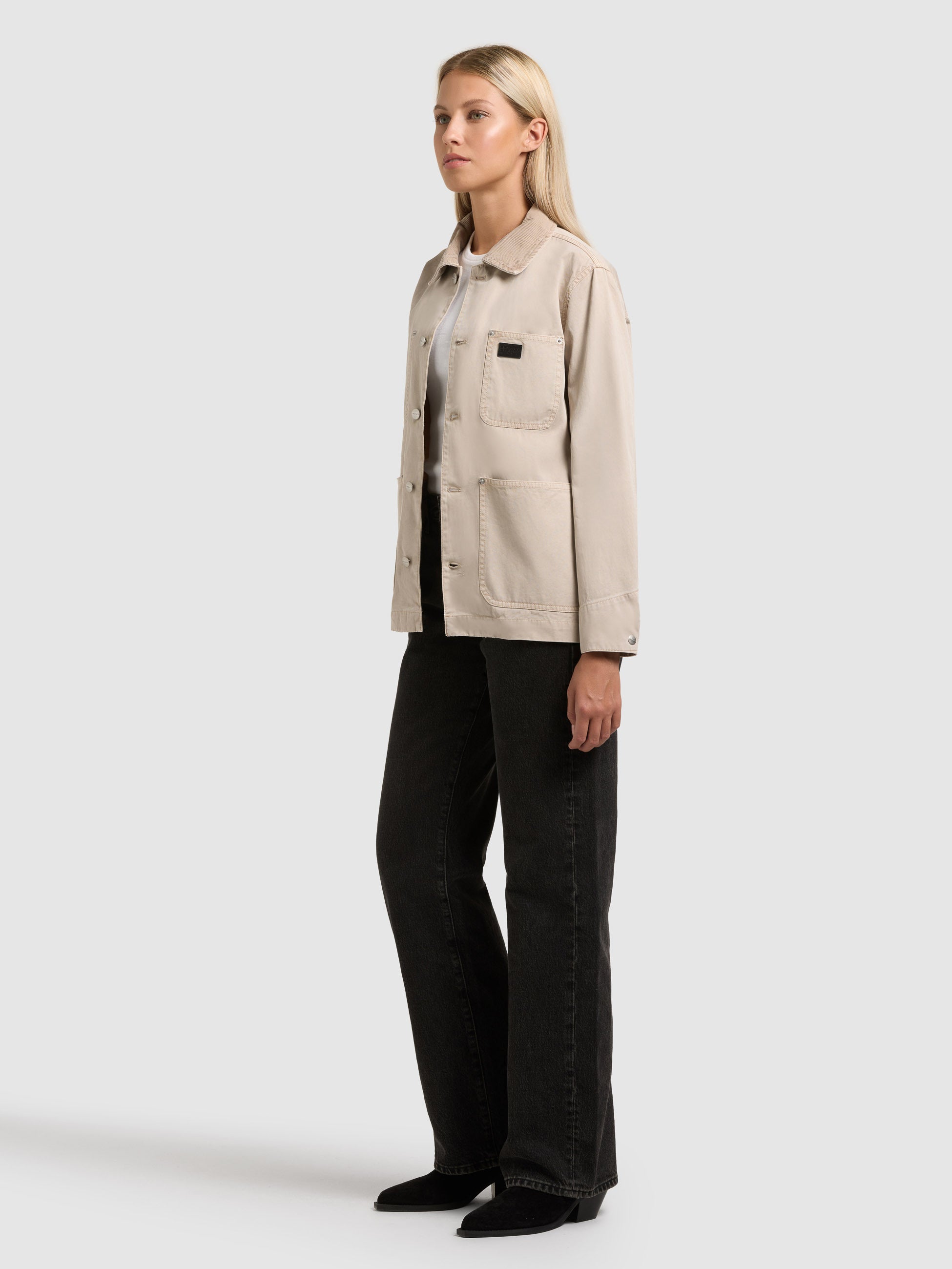 khujo-jacke-suzy-greige-damen-fieldjacket-workwear-canvas image 2