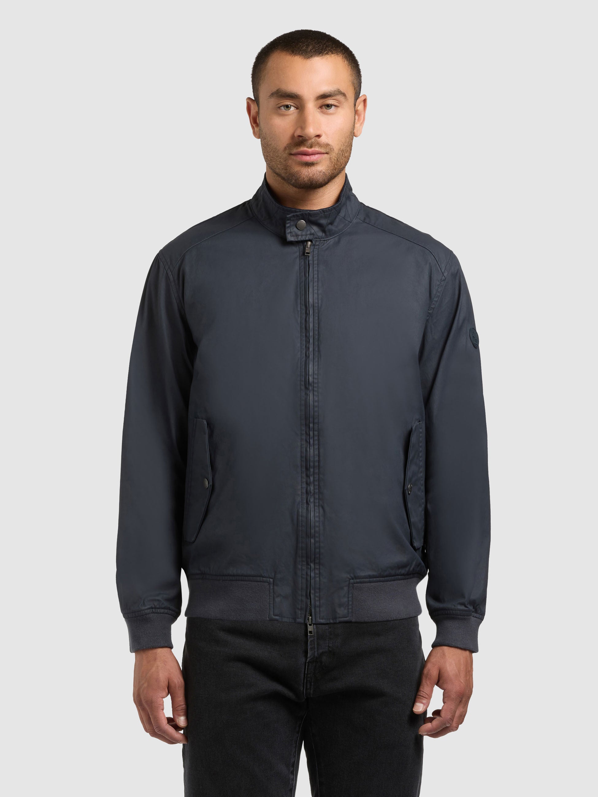 khujo-blousonjacke-nabo-oxford-blue-gewachste-baumwolljacke-mit-cordkragen image 4