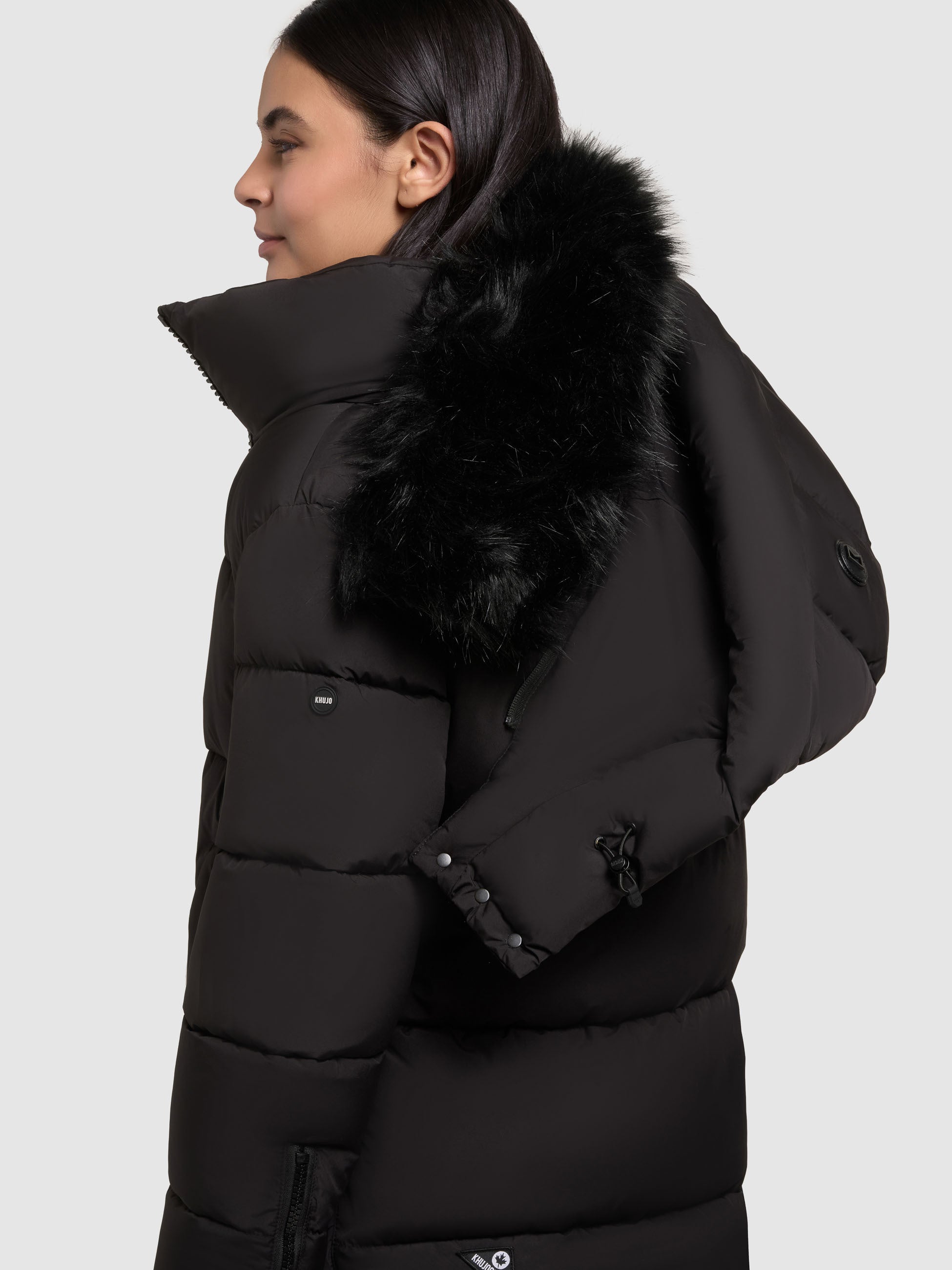 khujo-jacke-rory-black-gef-tterte-damen-winterjacke-mit-abnehmbarer-kapuze image 8