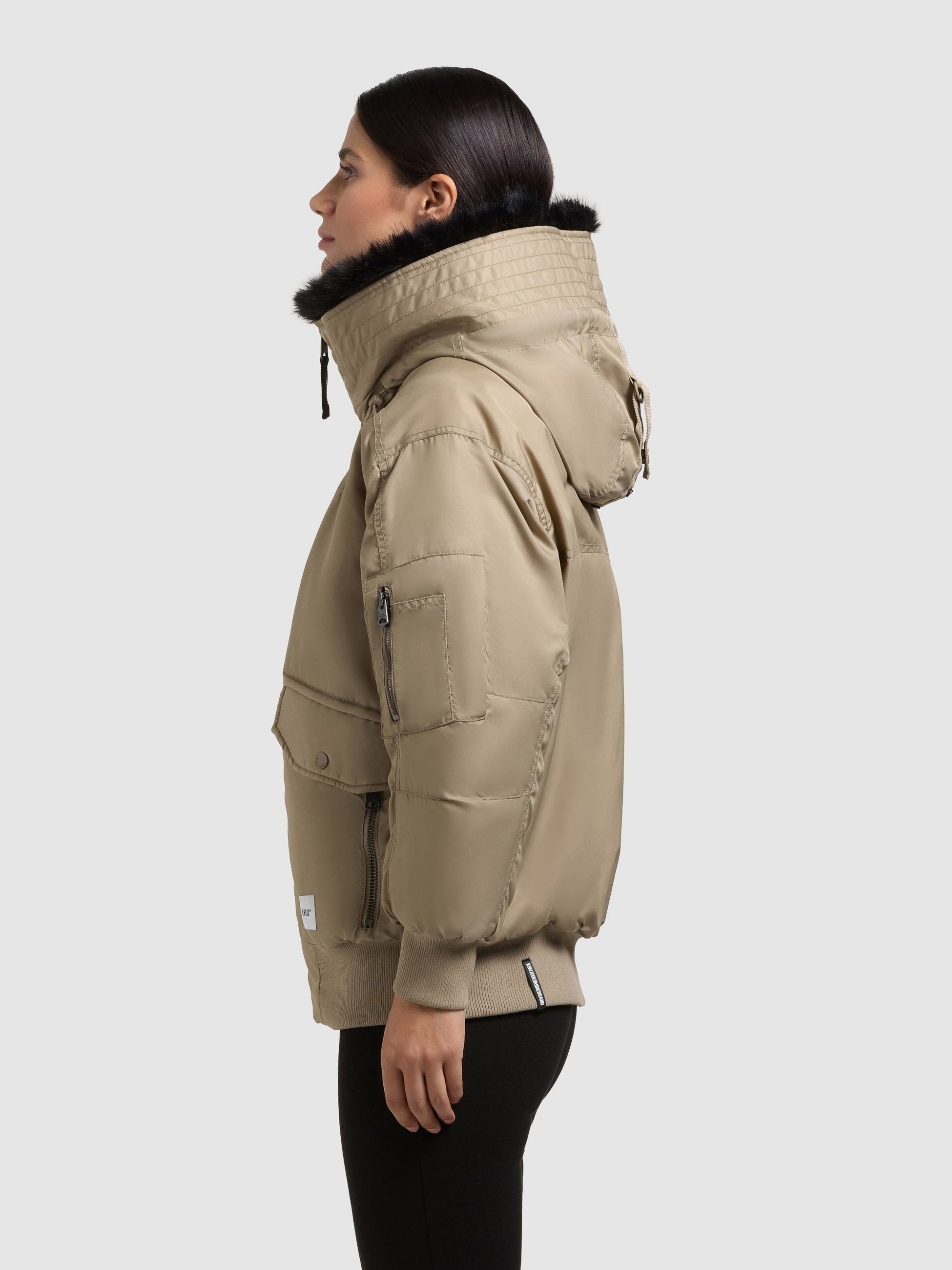 khujo-jacke-cela-bomber-beige-damen-bomberjacke-mit-kapuze-loose-fit image 5