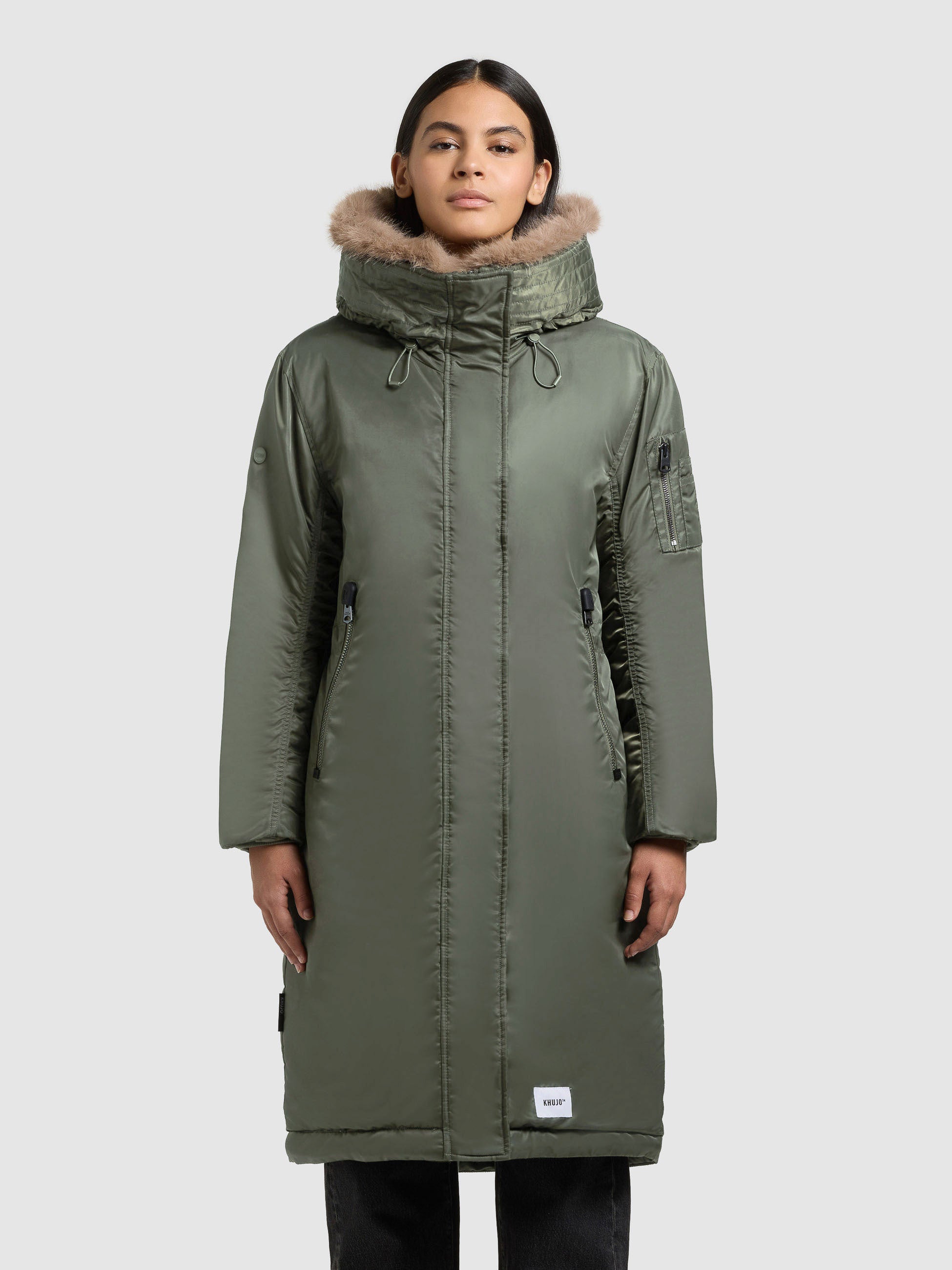 khujo-mantel-oliva-sage-green-damen-wintermantel image 4