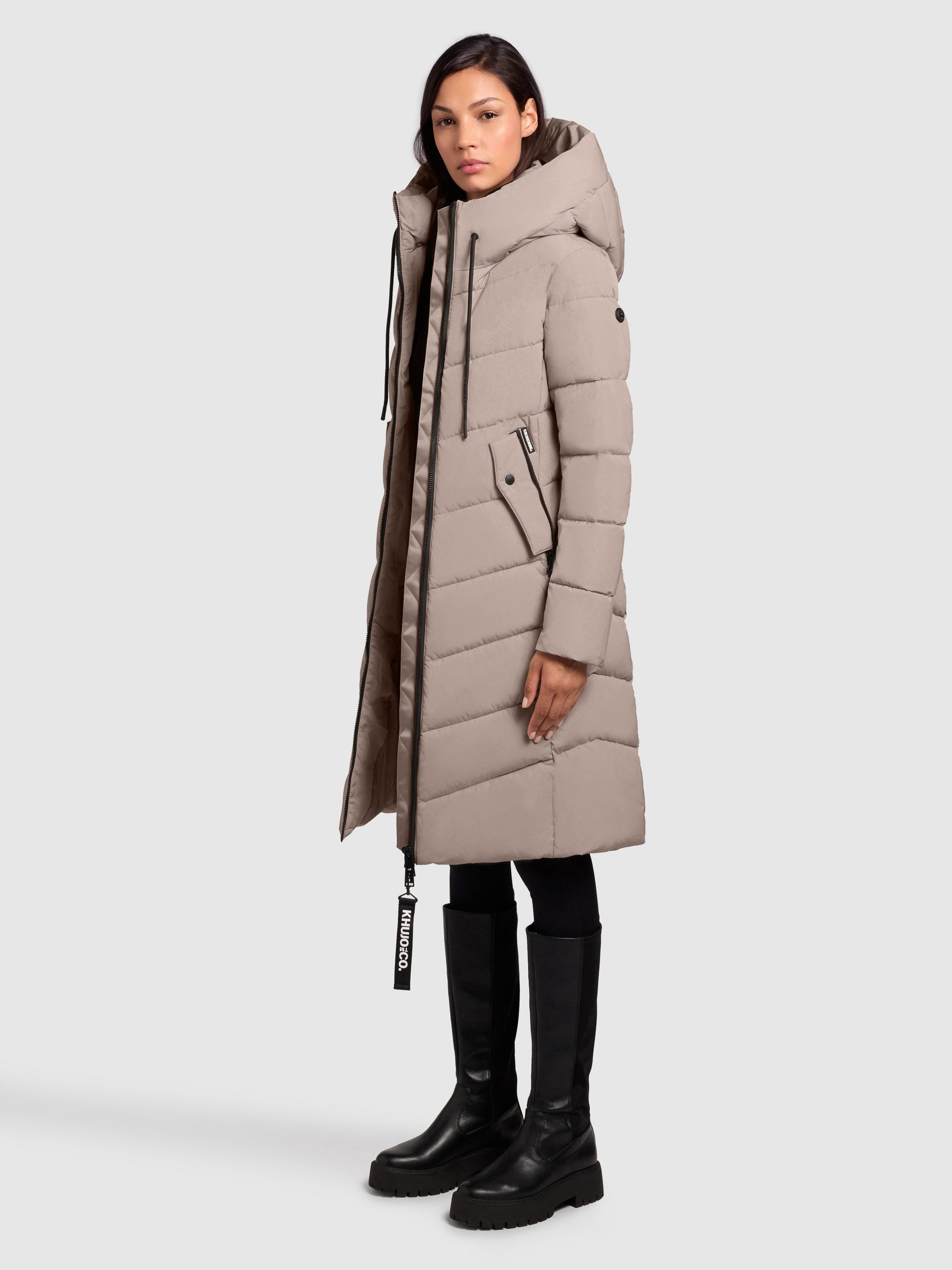 khujo-mantel-mikia2-greige-knielang-regular-fit image 2