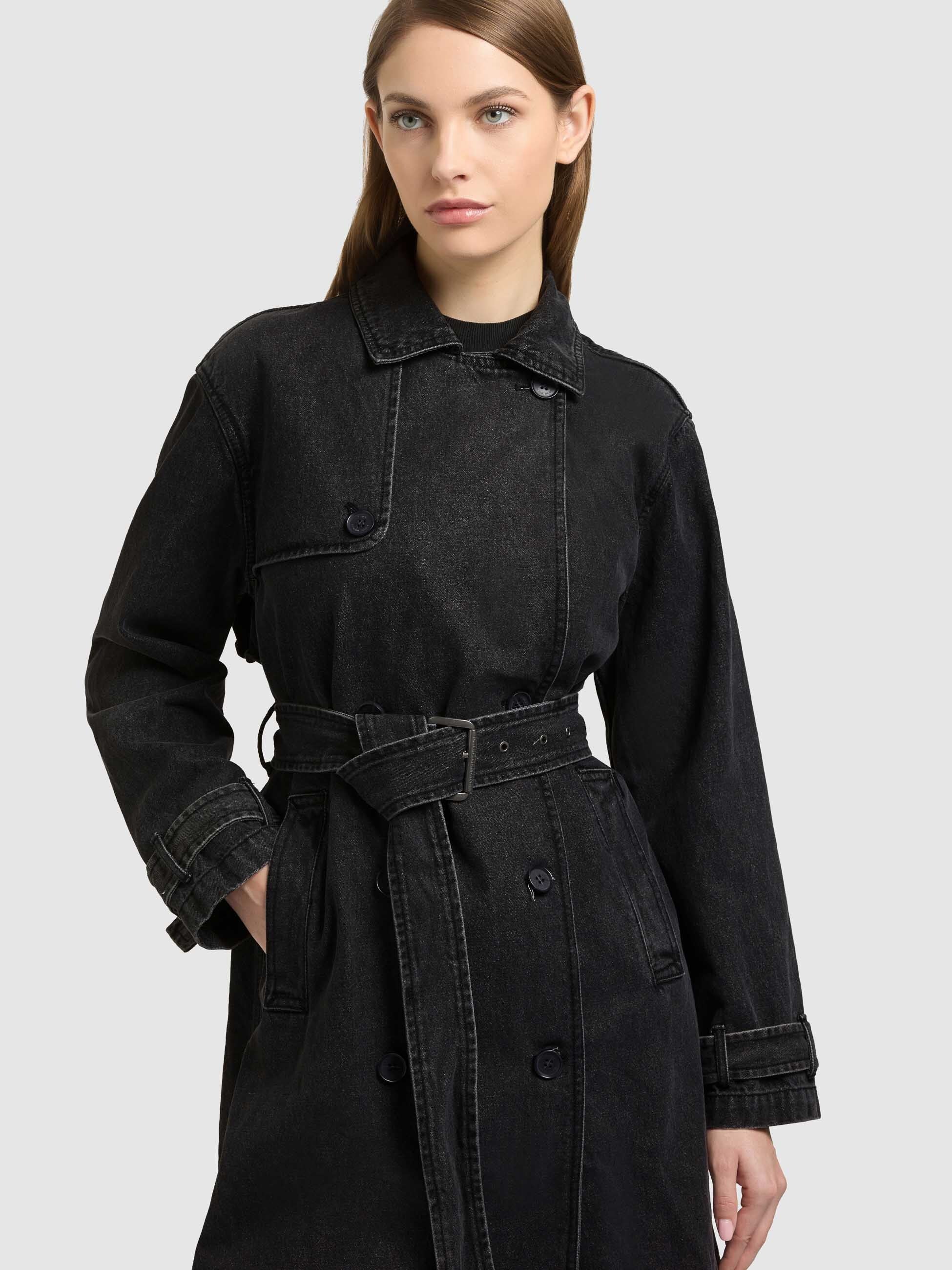 khujo-hera-black-damen-jeans-trenchmantel-denim-schwarz image 7