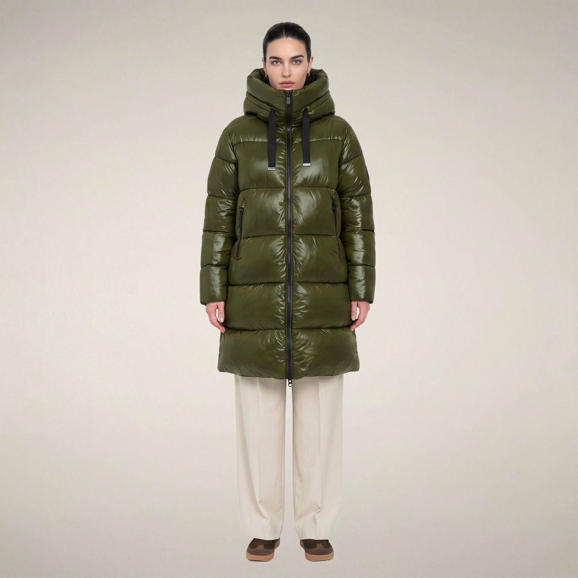 save-the-duck-isabel-damen-steppmantel-lang-gr-n-pino-a-linie image 1
