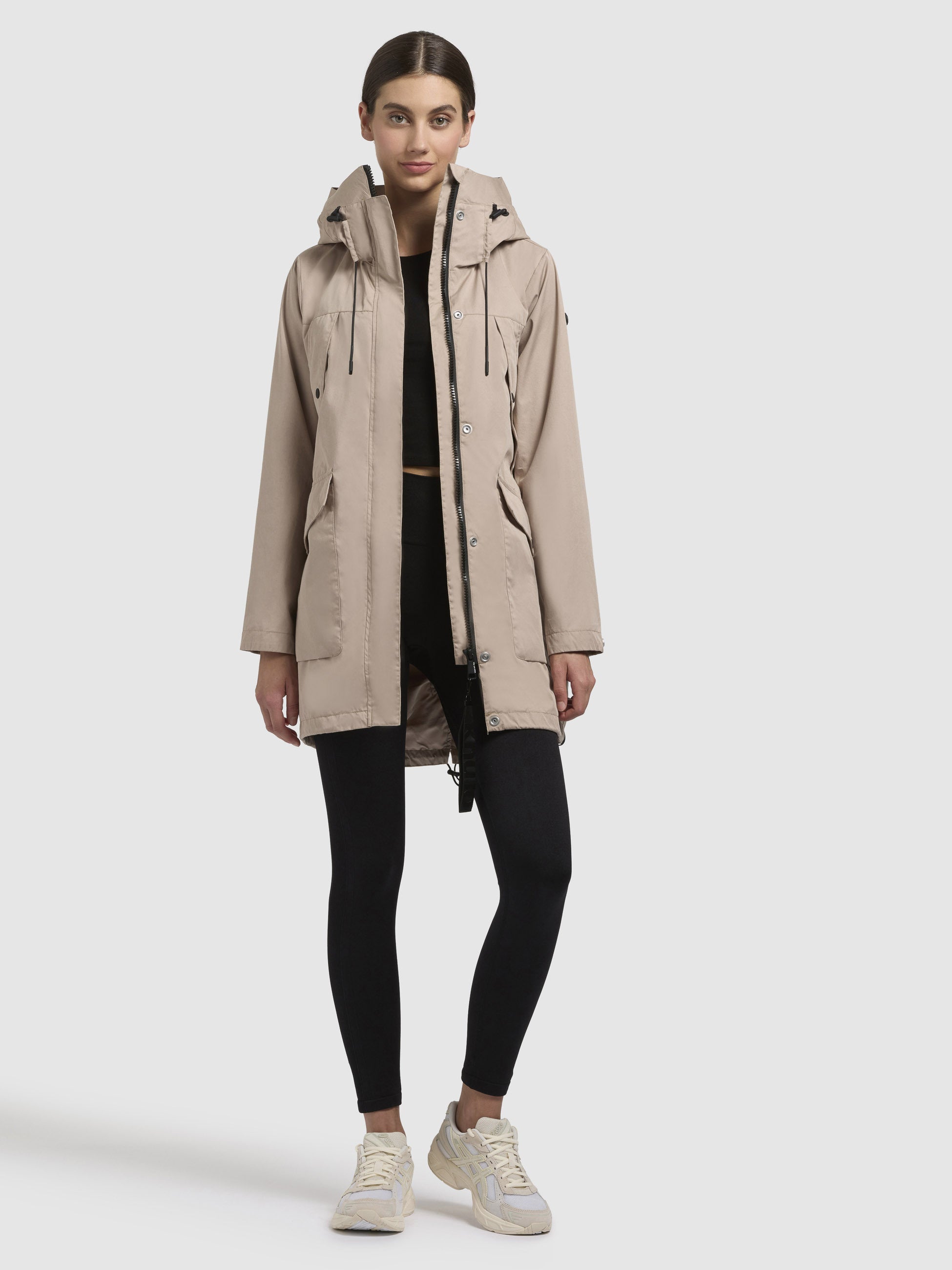 khujo-venga-damen-kurzmantel-beige-baumwollmix-mit-kapuze image 1