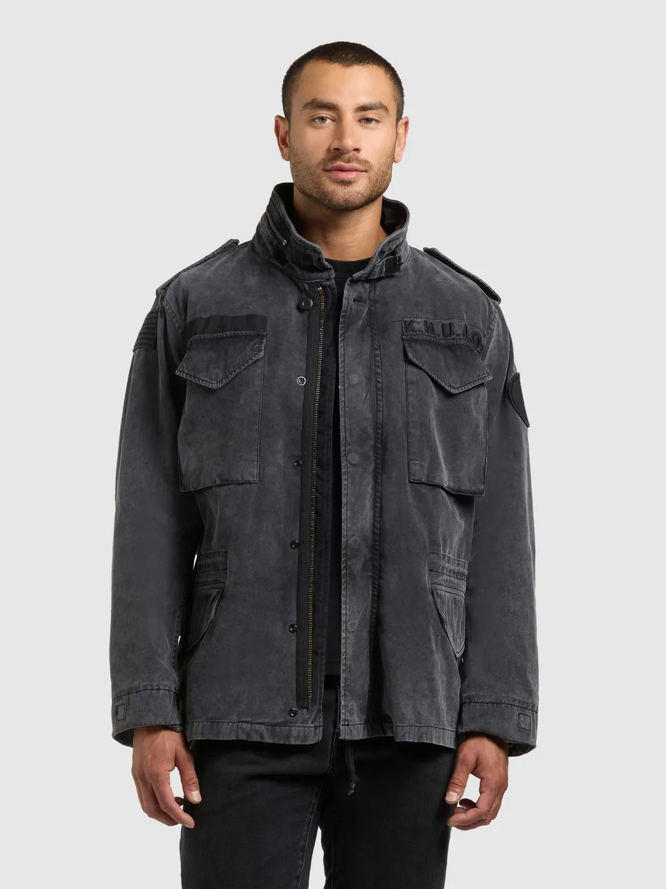 khujo-jacke-gene-black-damen-fieldjacke-regular-fit-mit-cargotaschen image 1