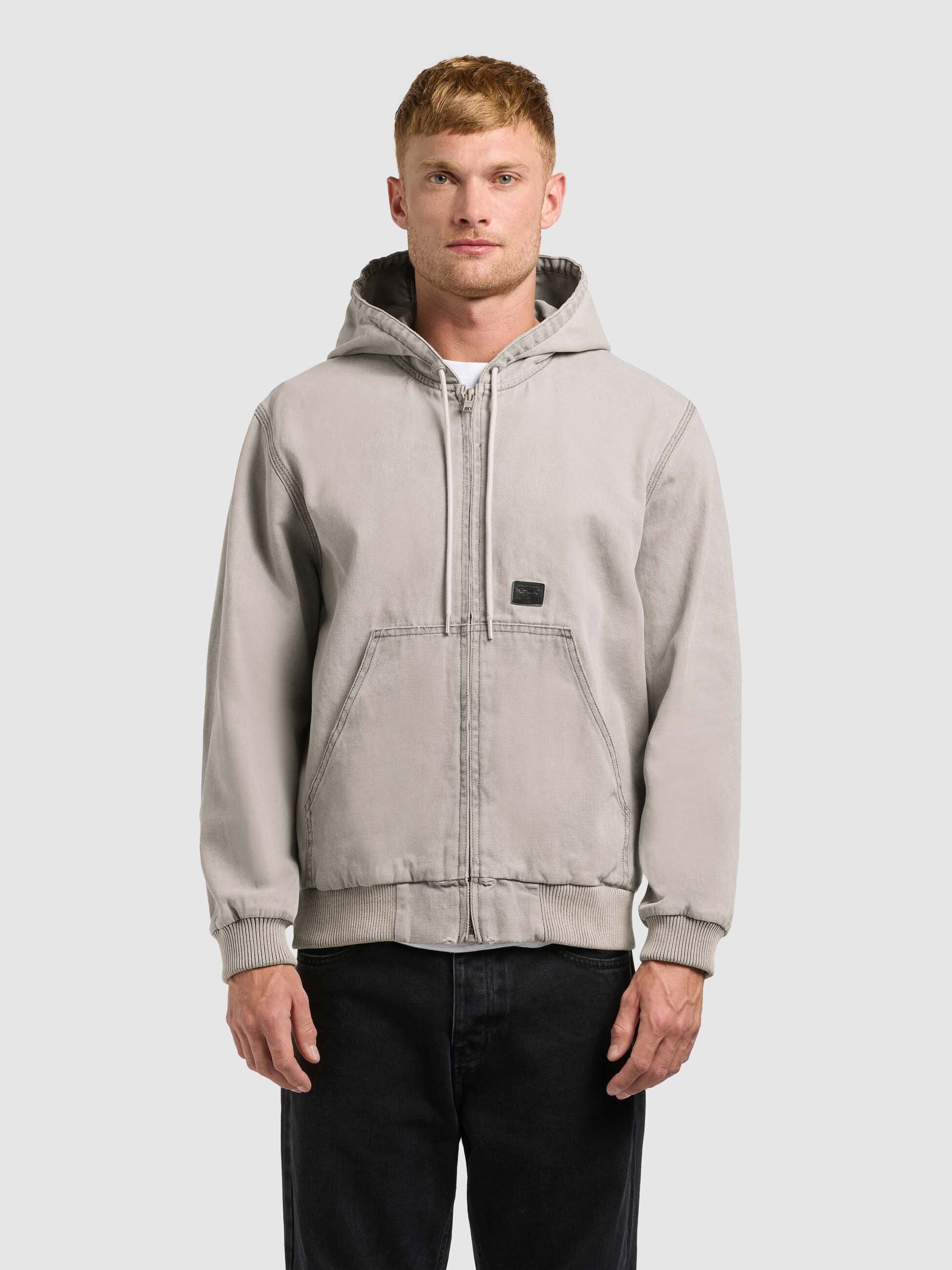 khujo-jacke-rhiis-greige-workwear-blouson-aus-baumwoll-canvas-mit-kapuze image 4